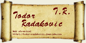 Todor Radaković vizit kartica